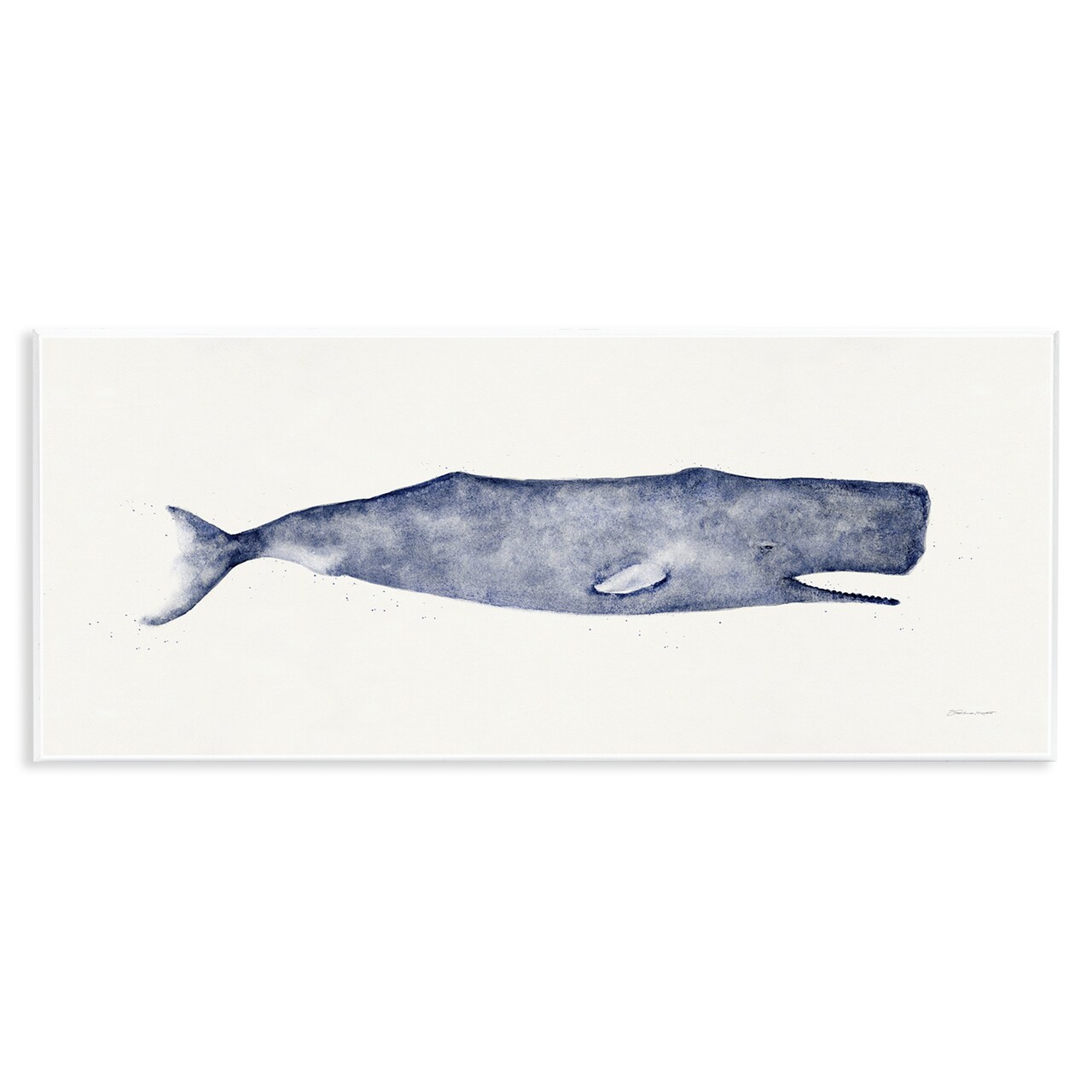 Stupell Industries Classic Whale Watercolor Illustration Wall Plaque Art